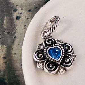 Brighton Silver Pendant with Blue Sapphire Swarovski Crystal